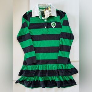 Notre Dame Heritage Collection Rugby Dress Stripe Shamrock Embroidery size 11/12